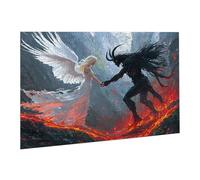 Rompecabezas para Adultos, 4000 Piezas, Puzzle de Madera Desafiante, Obra de Arte de Juego, Rompecabezas Juego De Manos DecoracióN Familiar, Pasatiempo Creativo, Demonio Ángel 87.5x141.5cm fr0-982