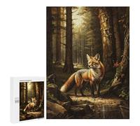 Rompecabezas para Adultos 500 PCS A Fox in The Forest Rompecabezas para Adultos Juegos Familiares Corte De Precisión Cumpleaños Y Navidad 500 PCS