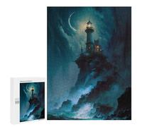 Rompecabezas para Adultos 500 PCS A Lighthouse in A Storm V1 Rompecabezas para Adultos Juego De Ingenio Desafío Difícil 500 PCS