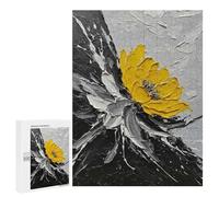 Rompecabezas para Adultos 500 PCS Abstract Floral Painting with Yellow Flower Rompecabezas para Adultos Juego De Ingenio Desafío Difícil 500 PCS