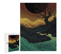 Rompecabezas para Adultos 500 PCS Abstract Landscape with River Rompecabezas para Adultos Juguetes Antiestrés Mejora La Memoria Regalos De Cumpleaños Y Únicos 500 PCS