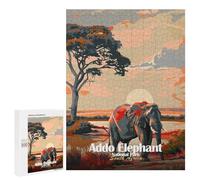 Rompecabezas para Adultos 500 PCS Addo Elephant National Park South Africa Rompecabezas para Adultos Juegos Relajantes Difícil Regalos para Amigos Y Familiares 500 PCS