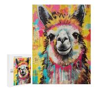 Rompecabezas para Adultos 500 PCS Alpaca Pop Art Home Decor Rompecabezas para Adultos Juegos Divertidos Decoración Desafiante De Completar 500 PCS
