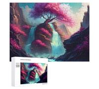 Rompecabezas para Adultos 500 PCS Amazing Tree Waterfalls Rompecabezas para Adultos Juguete Decoración De Pared Decoración Desafiante De Completar 500 PCS