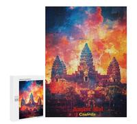 Rompecabezas para Adultos 500 PCS Angkor Wat Art Rompecabezas para Adultos Juegos Familiares Corte De Precisión Cumpleaños Y Navidad 500 PCS