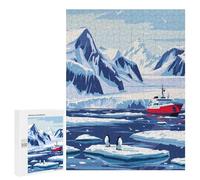Rompecabezas para Adultos 500 PCS Antarctica Landscape with Penguins Rompecabezas para Adultos Juego Práctico Mejora La Memoria Regalos para Amigos Y Familiares 500 PCS