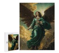 Rompecabezas para Adultos 500 PCS Archangel Raphael in Emerald Green Gown Juego De Rompecabezas para Ejercitar La Mente Corte De Precisión Interacción Entre Padres E Hijos 500 PCS