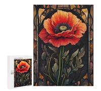 Rompecabezas para Adultos 500 PCS Art Nouveau Poppy Flower Juego De Rompecabezas para Ejercitar La Mente Corte De Precisión Interacción Entre Padres E Hijos 500 PCS