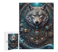 Rompecabezas para Adultos 500 PCS Astral Guardian Wolf Rompecabezas para Adultos Juegos Familiares Corte De Precisión Cumpleaños Y Navidad 500 PCS