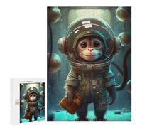 Rompecabezas para Adultos 500 PCS Astronaut Space Monkey Ape Rompecabezas para Adolescentes Juego De Ingenio Análisis Y Lógica 500 PCS