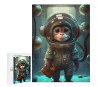 Rompecabezas para Adultos 500 PCS Astronaut Space Monkey Rompecabezas para Adolescentes Ensamblaje De Patrones Interacción Entre Padres E Hijos Hermoso Juego De Diseño 500 PCS