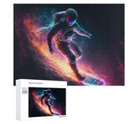 Rompecabezas para Adultos 500 PCS Astronaut Surfing in Space -12 Rompecabezas para Adolescentes Juego De Ingenio Carrera De Velocidad De Manos Regalos De Cumpleaños Y Únicos 500 PCS