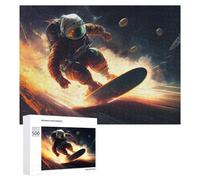 Rompecabezas para Adultos 500 PCS Astronaut Surfing in Space -16 Rompecabezas para Adolescentes Juego De Ingenio Carrera De Velocidad De Manos Regalos De Cumpleaños Y Únicos 500 PCS
