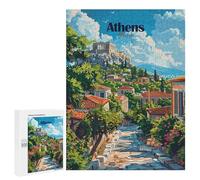 Rompecabezas para Adultos 500 PCS Athens Greece Travel Rompecabezas para Adultos Juegos Familiares Regalo De Cumpleaños Regalos De Cumpleaños 500 PCS