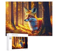 Rompecabezas para Adultos 500 PCS Autumn Fox in Forest Rompecabezas para Adultos Juguete Decoración De Pared Regalos para Mujeres Gran Regalo para Juegos 500 PCS