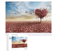 Rompecabezas para Adultos 500 PCS Autumnal Heart Tree Landscape Rompecabezas para Adultos Juegos Divertidos Pero Regalos Divertidos Y Humorísticos para Amigos Y Familiares 500 PCS