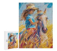 Rompecabezas para Adultos 500 PCS Baby and Horse Juego De Rompecabezas para Ejercitar La Mente Corte De Precisión Interacción Entre Padres E Hijos 500 PCS