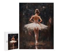 Rompecabezas para Adultos 500 PCS Ballet Dancer in Spotlight Red Curtain Call Ballet’s Final Bow Rompecabezas para Adultos Juegos Relajantes Mejora La Memoria Difícil Y Desafiante 500 PCS