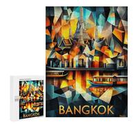 Rompecabezas para Adultos 500 PCS Bangkok Cubist Reflections - Modern Geometric Cityscape Rompecabezas para Adultos Juego Práctico Mejora La Memoria Regalos para Amigos Y Familiares 500 PCS