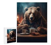 Rompecabezas para Adultos 500 PCS Bear Coffee Rompecabezas para Adolescentes Juego De Ingenio Análisis Y Lógica 500 PCS