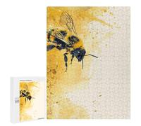 Rompecabezas para Adultos 500 PCS Bee Watercolor Art Rompecabezas para Adultos Juegos Relajantes Mejora La Memoria Cumpleaños Y Navidad 500 PCS
