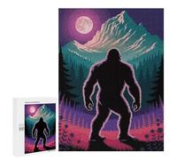 Rompecabezas para Adultos 500 PCS Bigfoot in The Mountains at Night Rompecabezas para Adultos Juegos Familiares Regalo De Cumpleaños Regalos De Cumpleaños 500 PCS