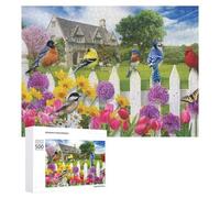 Rompecabezas para Adultos 500 PCS Birds on A Spring Fence Rompecabezas para Adultos Juego De Ingenio Decoración Perfecta Cumpleaños Y Navidad 500 PCS