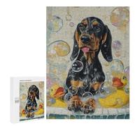 Rompecabezas para Adultos 500 PCS Black and Tan Coonhound Do Rompecabezas para Adultos Juego Práctico Mejora La Memoria Regalos para Amigos Y Familiares 500 PCS