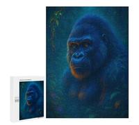 Rompecabezas para Adultos 500 PCS Blue Gorilla in Jungle Juego De Rompecabezas para Ejercitar La Mente Corte De Precisión Interacción Entre Padres E Hijos 500 PCS