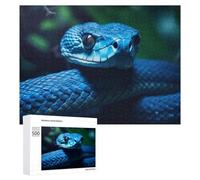 Rompecabezas para Adultos 500 PCS Blue Serpent in Shadows Rompecabezas para Adultos Juegos Divertidos Pero Regalos Divertidos Y Humorísticos para Amigos Y Familiares 500 PCS