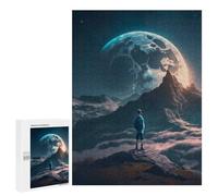 Rompecabezas para Adultos 500 PCS Boy Looking at The Moon Rompecabezas para Adultos Juegos Familiares Corte De Precisión Cumpleaños Y Navidad 500 PCS