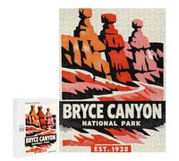 Rompecabezas para Adultos 500 PCS Bryce Canyon National Park Vintage Poster Rompecabezas para Adolescentes Ensamblaje De Patrones Interacción Entre Padres E Hijos Hermoso Juego De Diseño 500 PCS