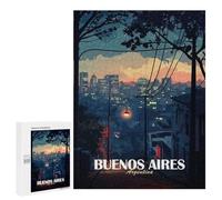 Rompecabezas para Adultos 500 PCS Buenos Aires Cityscape at Dusk Juego De Rompecabezas para Ejercitar La Mente Corte De Precisión Interacción Entre Padres E Hijos 500 PCS