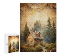 Rompecabezas para Adultos 500 PCS Cabin in The Woods Rainy Day Rompecabezas para Adultos Juegos Familiares Regalo De Cumpleaños Regalos De Cumpleaños 500 PCS