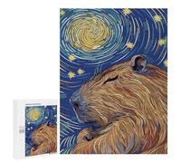Rompecabezas para Adultos 500 PCS Capybara Starry Night Art Rompecabezas para Adolescentes Juego De Ingenio Análisis Y Lógica 500 PCS