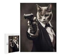 Rompecabezas para Adultos 500 PCS Cat Secret Agent Rompecabezas para Adolescentes Juego De Ingenio Análisis Y Lógica 500 PCS