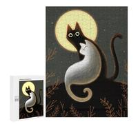 Rompecabezas para Adultos 500 PCS Cats in The Moonlight Rompecabezas para Adultos Juguetes Antiestrés Análisis Y Lógica Regalo De Cumpleaños, Regalos, 500 PCS