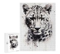 Rompecabezas para Adultos 500 PCS Cheetah Beauty Watercolor Rompecabezas para Adultos Juegos Relajantes Mejora La Memoria Cumpleaños Y Navidad 500 PCS