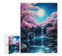 Rompecabezas para Adultos 500 PCS Cherry Blossom Night Japan Rompecabezas para Adultos Juegos Familiares Decoración del Hogar Regalos para Amigos Y Familiares 500 PCS