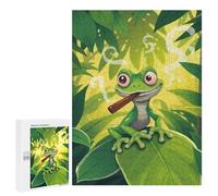 Rompecabezas para Adultos 500 PCS Chill Gecko with Cigar Rompecabezas para Adultos Juegos Relajantes Difícil Regalos para Amigos Y Familiares 500 PCS