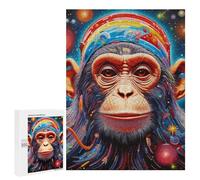 Rompecabezas para Adultos 500 PCS Chimpanzee in Cosmic Dreamscape Rompecabezas para Adultos Juguete Decoración De Pared Regalos para Mujeres Gran Regalo para Juegos 500 PCS