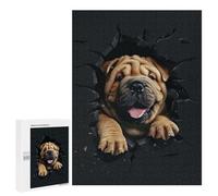 Rompecabezas para Adultos 500 PCS Chinese Shar Pei Rompecabezas para Adultos Juguetes Antiestrés Mejora La Memoria Regalos De Cumpleaños Y Únicos 500 PCS