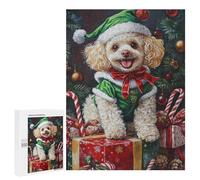 Rompecabezas para Adultos 500 PCS Christmas Poodle with Presents-2 Rompecabezas para Adolescentes: Mejora La Memoria, Entrena Tu Cerebro Y Tus Manos. Regalos para Reducir El Estrés 500 PCS