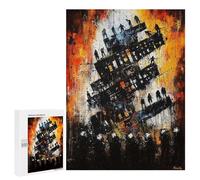 Rompecabezas para Adultos 500 PCS Collapse of Order - Expressionist Dystopian Cityscape Rompecabezas para Adultos Juego De Ingenio Desafío Difícil 500 PCS