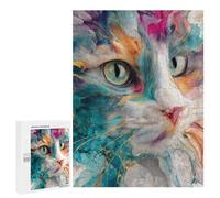Rompecabezas para Adultos 500 PCS Colorful Abstract Cat Art Print-3 Rompecabezas para Adolescentes: Mejora La Memoria, Entrena Tu Cerebro Y Tus Manos. Regalos para Reducir El Estrés 500 PCS
