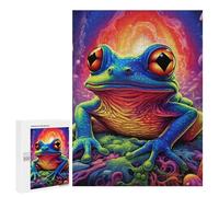 Rompecabezas para Adultos 500 PCS Colorful Fantasy Frog Rompecabezas para Adolescentes Juego De Ingenio Carrera De Velocidad De Manos Regalos De Cumpleaños Y Únicos 500 PCS