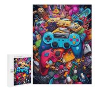 Rompecabezas para Adultos 500 PCS Colorful Gaming Controllers -13 Rompecabezas para Adultos Juegos Divertidos Pero Regalos Divertidos Y Humorísticos para Amigos Y Familiares 500 PCS