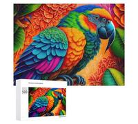 Rompecabezas para Adultos 500 PCS Colorful Parrot in Tropical Setting Rompecabezas para Adultos Juegos Divertidos Pero Regalos Divertidos Y Humorísticos para Amigos Y Familiares 500 PCS
