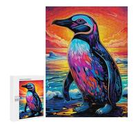 Rompecabezas para Adultos 500 PCS Colorful Penguin Sunset Rompecabezas para Adultos Juego De Ingenio Decoración Perfecta Cumpleaños Y Navidad 500 PCS