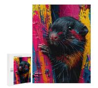 Rompecabezas para Adultos 500 PCS Colorful Rat Portrait Rompecabezas para Adultos Juegos Relajantes Mejora La Memoria Cumpleaños Y Navidad 500 PCS